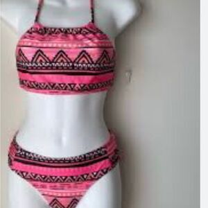 Joe Boxer Girls Size 16 Two Piece Bikini Tribal Pink